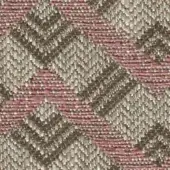Herringbone woven fabric with muted pink, warm brown, and light beige tones; tight, dense weave with subtle texture and diagonal line pattern.